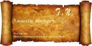 Taussig Norbert névjegykártya